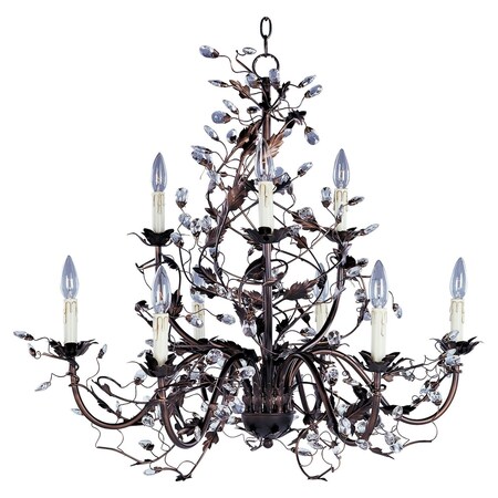 Maxim Nine Light Oil Rubbed Bronze Up Chandelier 2852OI